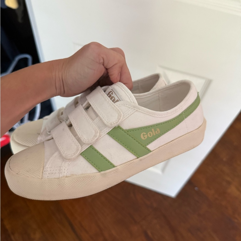 Gola Velcro Sneakers in White and Green